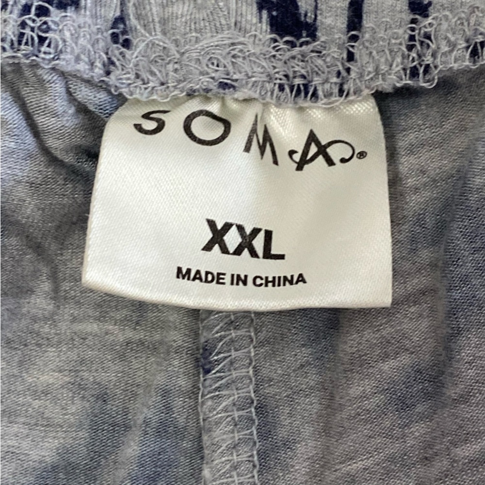 SOMA / Gray & Blue Print Soft Cool Nights PJ Pants Size XXL - Picture 4 of 10